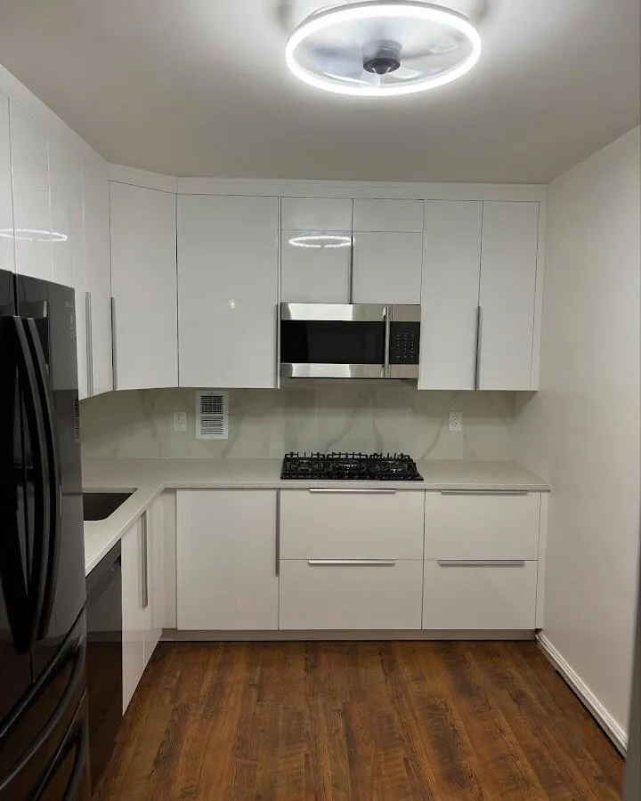 Renovated kitchen with quartz countertops in Dunedin